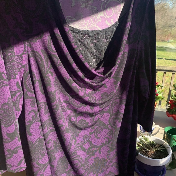 purple and black combination dress